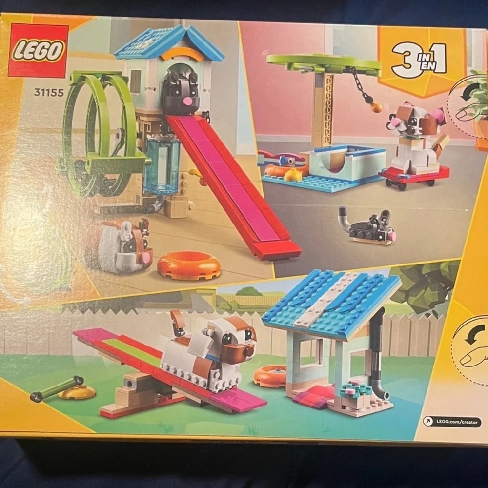 LEGO Creator 3-in-1 Cute Dog Playground Set 31155 hamster wheel cat mouse NIB